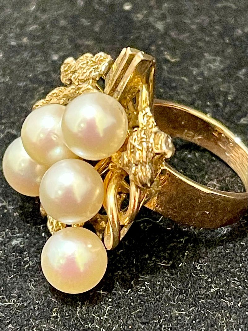 Buy 18k Gold ring, Prong set, Pearl ring, Wedding engagement ring online at  aStudio1980.com
